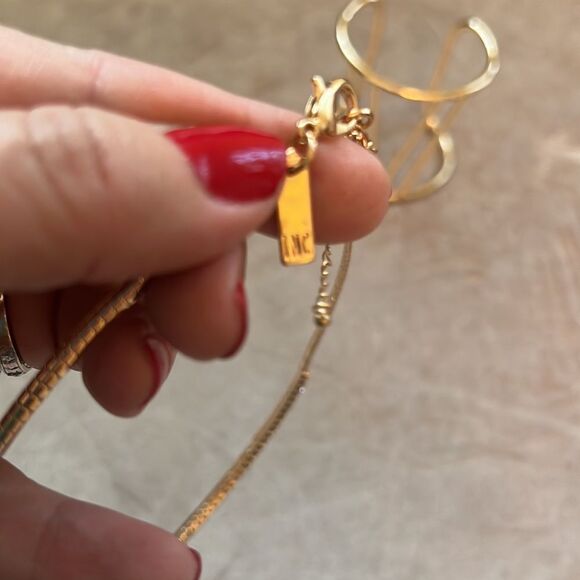 2pc Goldtone Costume Jewelry Set Bracelet and choker with rhinestones EUC - Picture 3 of 5